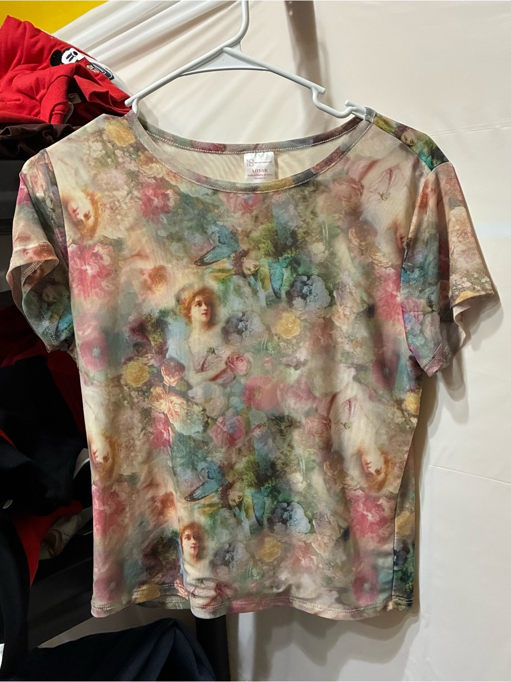 Angel Watercolor Mesh Top